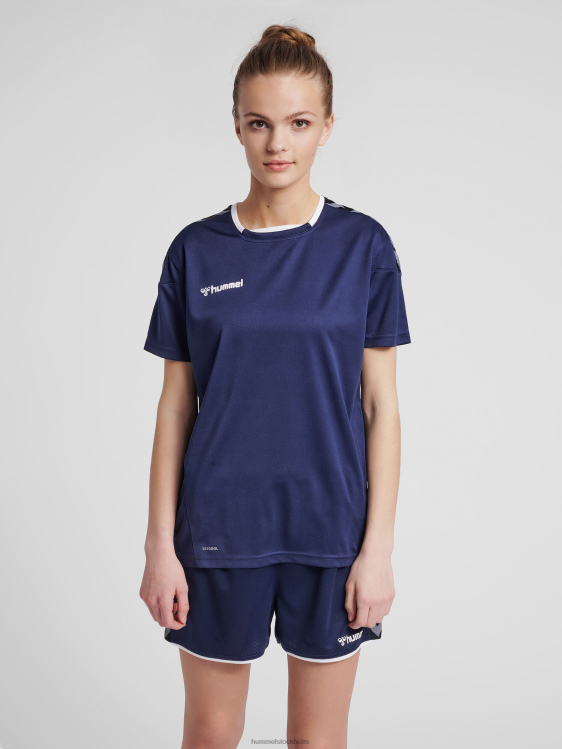 se Hummel kvinnor hmautentisk poly jersey s/s LL40V3966 "sporttröja med chevrons"
