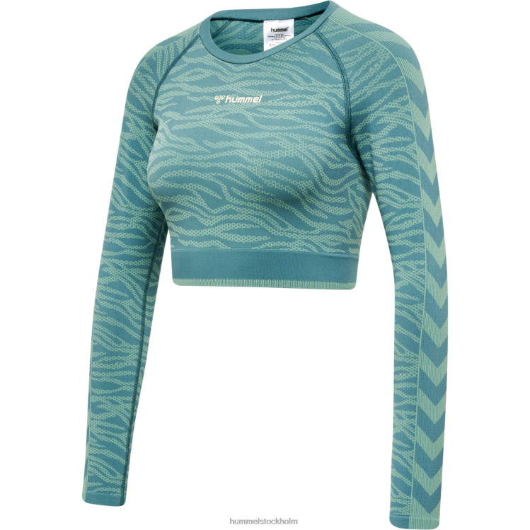 se Hummel kvinnor hmlmt saga seamless crop t-shirt ls LL40V2620 \"avskuren långärmad t-shirt\"