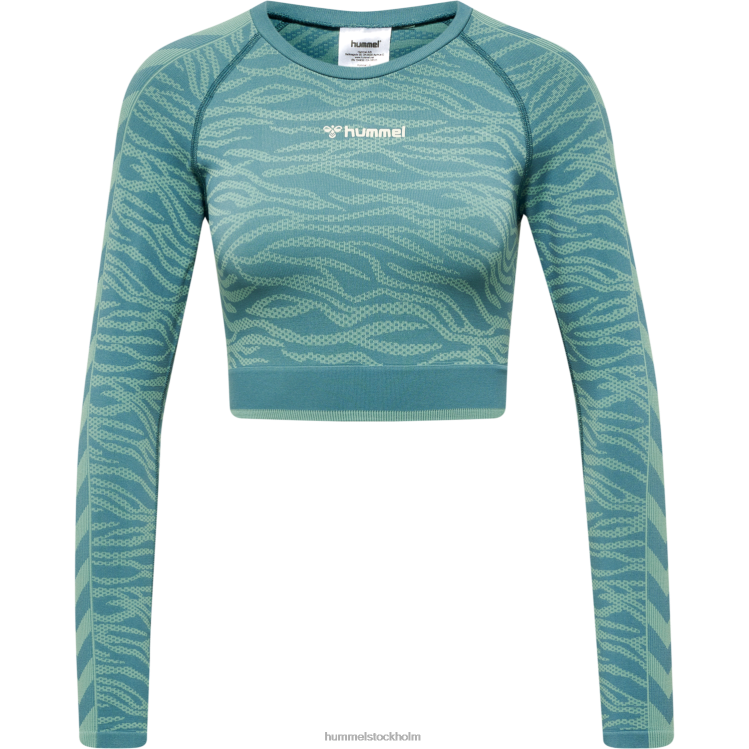 se Hummel kvinnor hmlmt saga seamless crop t-shirt ls LL40V2620 \"avskuren långärmad t-shirt\"