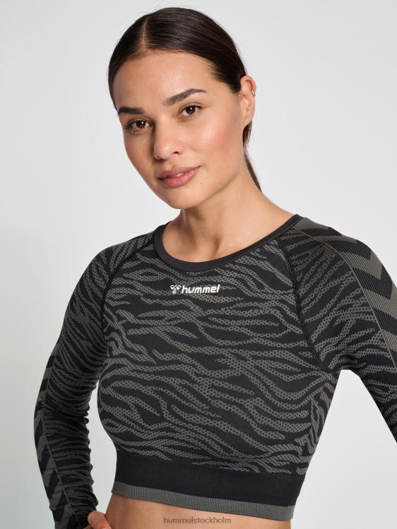 se Hummel kvinnor hmlmt saga seamless crop t-shirt ls LL40V2686 \"avskuren långärmad t-shirt\"