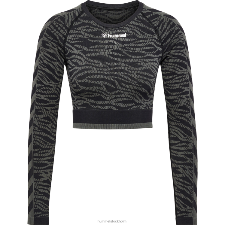 se Hummel kvinnor hmlmt saga seamless crop t-shirt ls LL40V2686 \"avskuren långärmad t-shirt\"