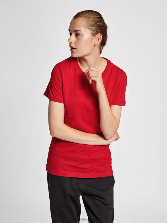se Hummel kvinnor hmlröd basic t-shirt s/s LL40V2933 "kortärmad t-shirt"