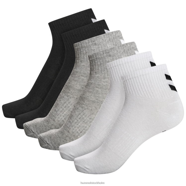 se Hummel kvinnor hmlchevron 6-pack mid cut strumpor LL40V1028 "mellanskurna strumpor 6-pack"
