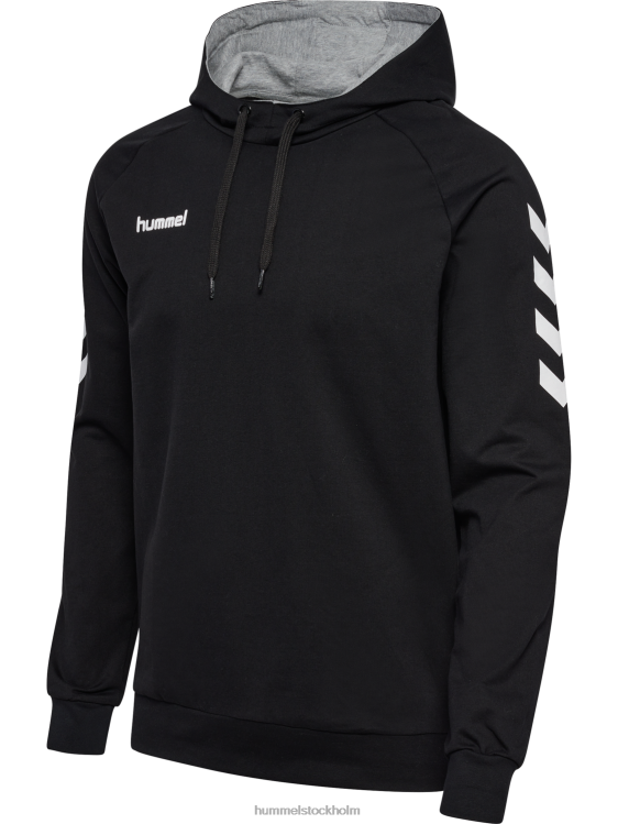 se Hummel män hmlgo hoodie i bomull LL40V1515 \"huvtröja med chevronärmar\"