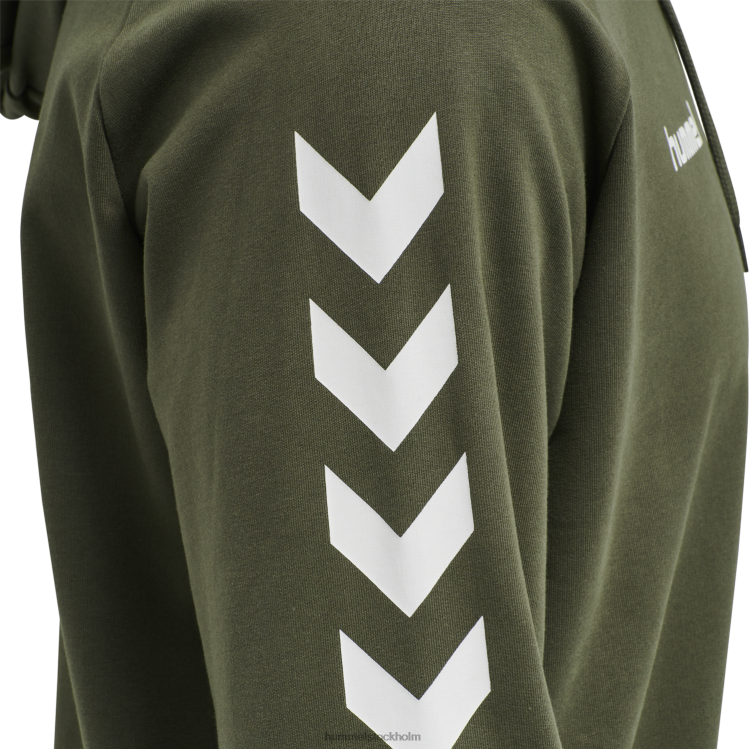 se Hummel män hmlgo hoodie i bomull LL40V1518 \"huvtröja med chevronärmar\"