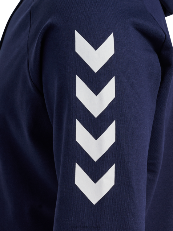 se Hummel män hmlgo hoodie i bomull LL40V1521 \"huvtröja med chevronärmar\"