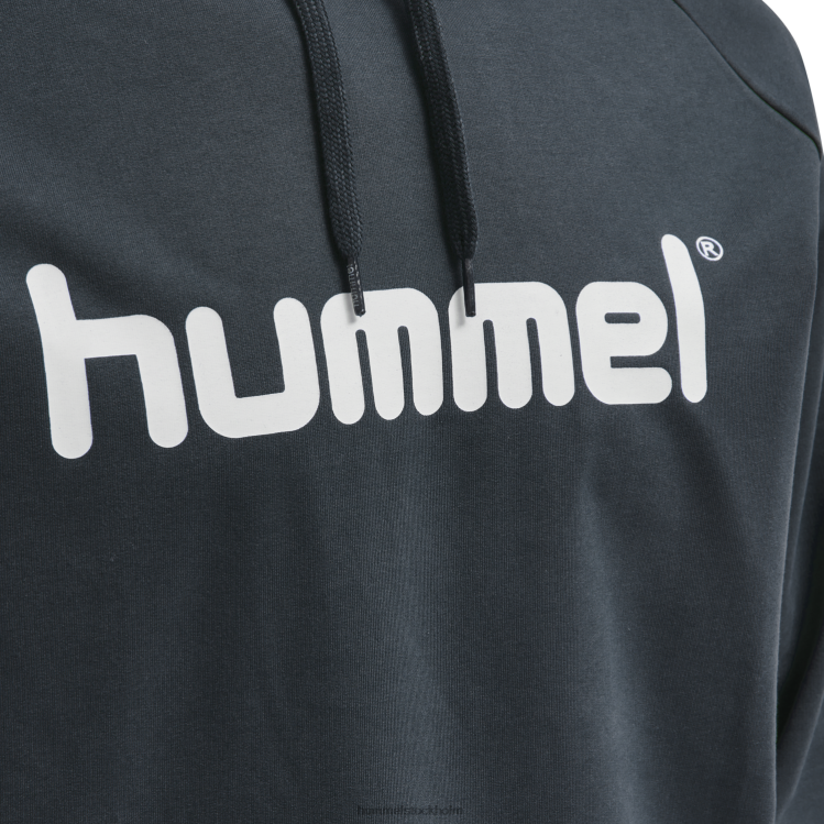 se Hummel män hmlgo hoodie med logotyp i bomull LL40V1392 \"huvtröja med stort logotyptryck\"