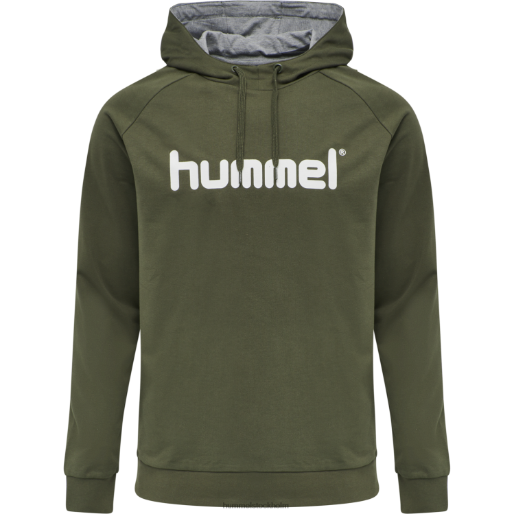 se Hummel män hmlgo hoodie med logotyp i bomull LL40V1448 \"huvtröja med stort logotyptryck\"