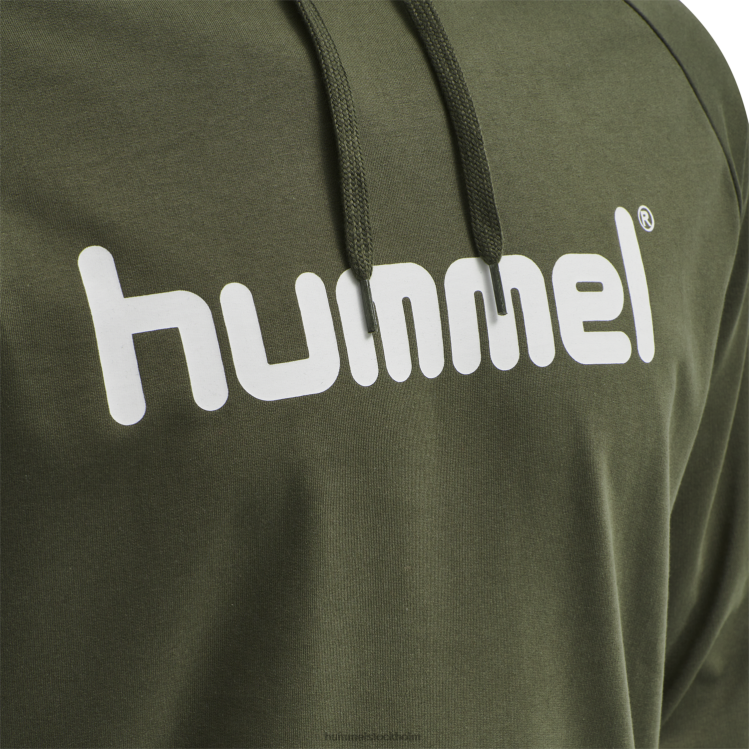 se Hummel män hmlgo hoodie med logotyp i bomull LL40V1448 \"huvtröja med stort logotyptryck\"