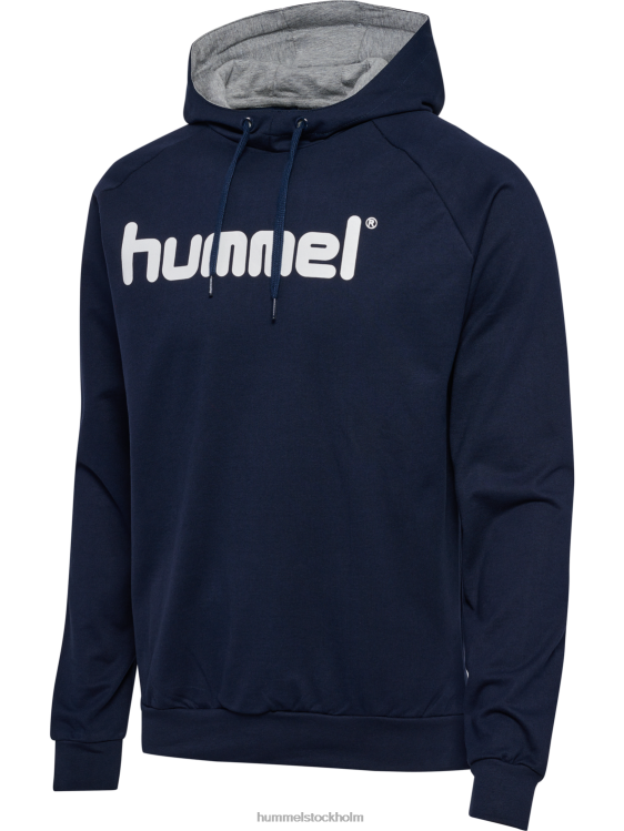 se Hummel män hmlgo hoodie med logotyp i bomull LL40V1453 \"huvtröja med stort logotyptryck\"