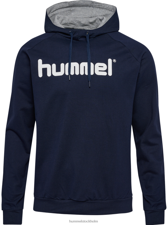 se Hummel män hmlgo hoodie med logotyp i bomull LL40V1453 \"huvtröja med stort logotyptryck\"