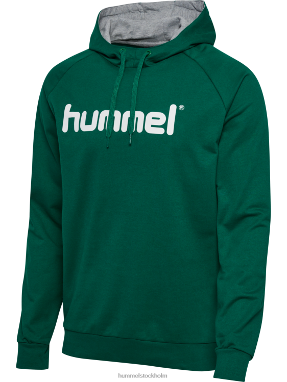 se Hummel män hmlgo hoodie med logotyp i bomull LL40V1466 \"huvtröja med stort logotyptryck\"