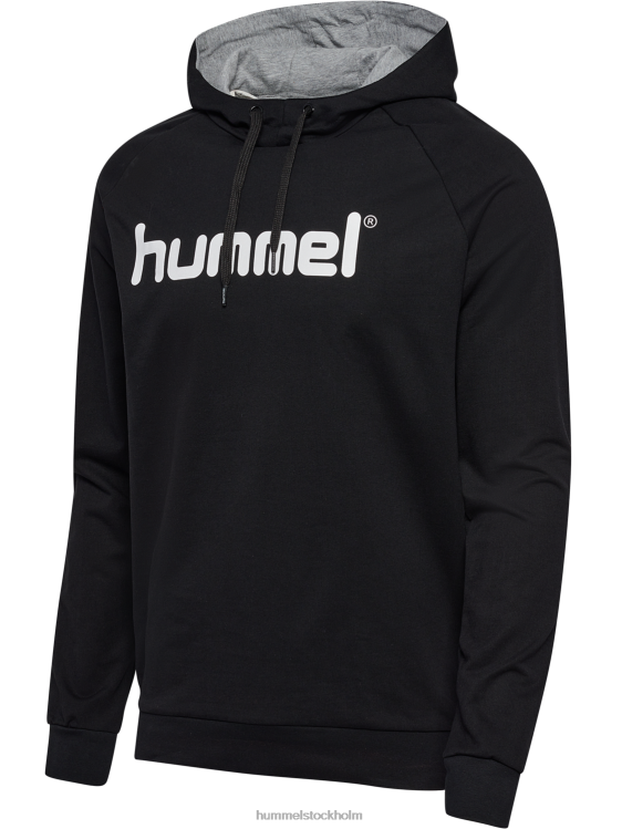 se Hummel män hmlgo hoodie med logotyp i bomull LL40V1599 \"huvtröja med stort logotyptryck\"