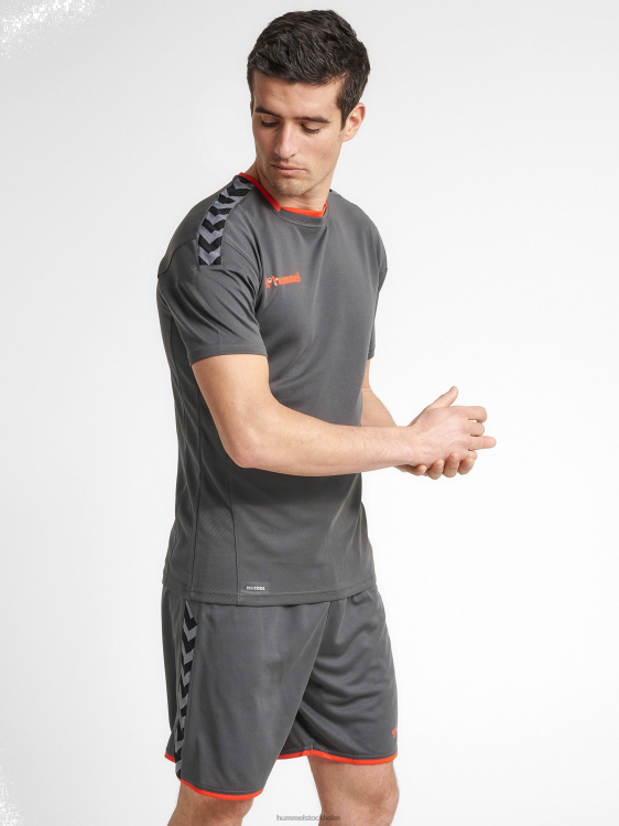 se Hummel män hmautentisk poly jersey s/s LL40V1387 "sporttröja med chevrons"