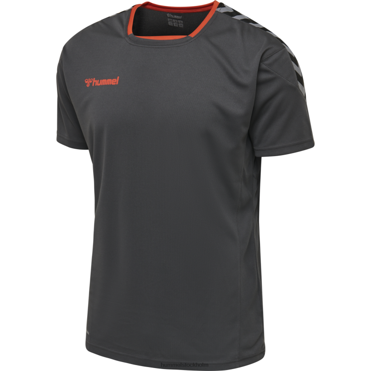 se Hummel män hmautentisk poly jersey s/s LL40V1387 \"sporttröja med chevrons\"