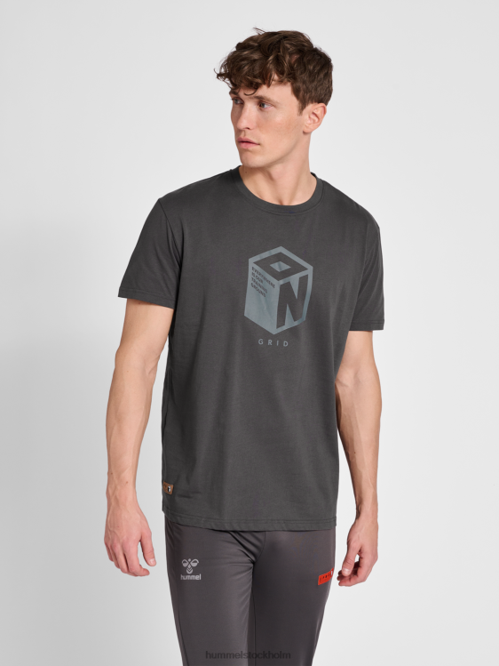se Hummel män hmlpro rutnät t-shirt i bomull s/s LL40V222 "kortärmad t-shirt"