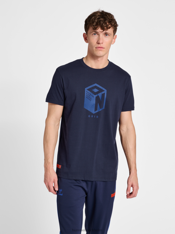 se Hummel män hmlpro rutnät t-shirt i bomull s/s LL40V948 "kortärmad t-shirt"