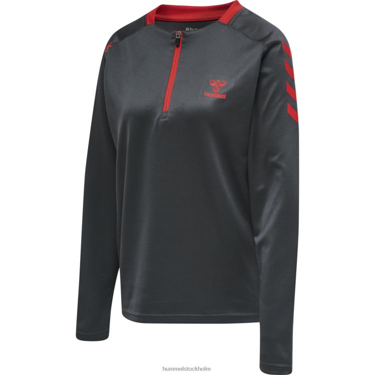 se Hummel unisex- hmlaction poly halv zip sweat LL40V3195 "tröja med halv dragkedja"